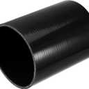 uxcell 4.5" ID 6" Length 4-Ply Reinforced High Temp Straight Coupler Silicone Reducer Hose Black for Car Intercooler Intake Piping Straight Silicone Hose