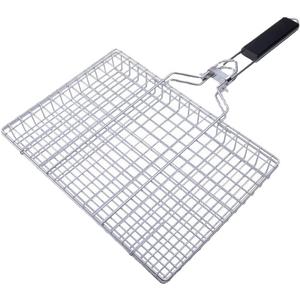 Grill Basket, Barbecue BBQ Grilling Basket with Removable Handle (WR-58 Square Clip)