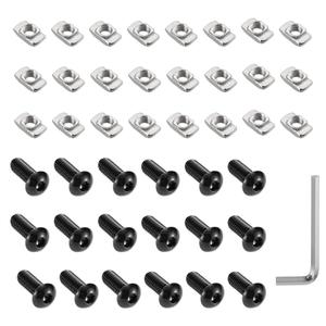 M5 T-Nuts with M5x8 & M5x10 Button Head Hex Socket Cap Screws for 2020 Profiles - 160 Pcs Kit - 304 Stainless Steel, Hammer Head Black