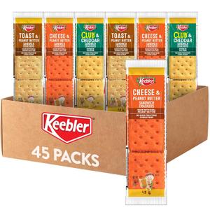 Keebler Sandwich Crackers, Lunch Snacks, Variety Pack (45 Packs) (EXP 05/24/26)