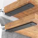 Goovilla Heavy Duty Floating Shelf Brackets 6 Inch for 24 Wood Stud, 4 Pack L Brackets for Shelves or Shelving, Black Coated Metal Shelf Hardware with 160 lb. Load Capacity and Easy Installation