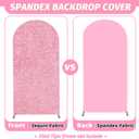 MODFUNS 7.2FT Arch Cover Pink Gold Sequin Spandex Arch Cover Wedding Arch Backdrop Cover Spandex Fitted Arch Stand Cover Glitter Arch Cover Backdrop Fabric for Baby Shower Bridal Shower Wedding Decor