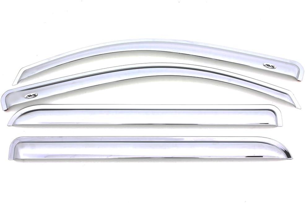 Auto Ventshade [AVS] Outside Mount Rain Guards For 2019 - 2026 Chevrolet Silverado - GMC Sierra 1500 DOUBLE/EXT CAB ONLY | Window Vent Visors, 4 pcs. - Chrome | 684804