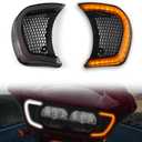 LED Headlight Vent Turn Signal for Road Glide, LED Fairing Vent Accent Lamp Indicator Side Lights for Harley Road Glide FLTRX Special FLTRXS CVO Ultra FLTRX 2015-2024 Accessories (Smoked Lens)