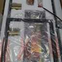 MELUCEE Black Chandeliers Rectangle 5 Lights Dining Room Lighting Fixtures Hanging Over Table, Kitchen Island Lighting Linear Pendant Light Ceiling with Clear Glass Shade and Brushed Brass Socket (36.2 inches)