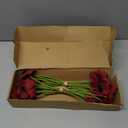 IPOPU Burgundy Poppy Flowers 20pcs Artificial Poppies PU Real Touch Faux Poppy Bulk Fake Flower Arrangements for Wedding Centerpieces, Home Table, Bridal Shower Party Decorations(Burgundy)