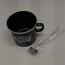 PGYARD Mini Bacon Grease Container With Strainer - 15OZ Enamel Grease Saver, Farmhouse Bacon Grease Keeper For Kitchen Fat Storage, Dishwasher Safe-Black