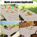 Smiry Rectangle Table Cloth, Waterproof Vinyl Tablecloths with Flannel Backing, Wipeable Buffalo Plaid Table Cover for Picnic, Indoor and Outdoor (Khaki & White, 60"x84")
