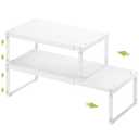 RUILALIFE Expandable Cabinet Organizer Shelf With Adjustable Height, Stackable Kitchen Countertop Organizer Rack, Adjustable Shelf Riser For Kitchen Counter, Pantry, Cupboard, Desk, Tabletop
