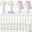 Rossesay 50 Set Wedding Mini Portable Fan for Guests Bridesmaid Gifts Portable Battery Operated Small Fans Bulk with Thank You Cards Organza Bags for Engagement Bridal Shower Favors Summer Party