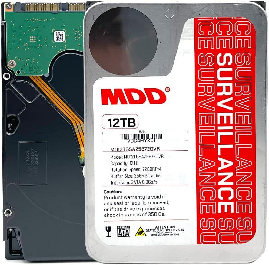 MDD (MDD12TSATA25672DVR) 12TB 7200RPM 256MB Cache SATA 6.0Gb/s 3.5-inch Internal Surveillance Hard Drive 