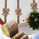 Riceshoot Christmas 4 Inch Velvet Ribbon 10 Yards Camel Wide Wired Velvet Ribbon with Gold Edge for Wrapping Bow Gift Box DIY