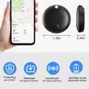 Air Tracker Tag IP67 Waterproof Bluetooth Tracker, Keychain Finder, Item Locator for Bags, Backpacks, Luggage, Pets, Wallets (Black-5)