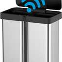 Automatic Motion Sensor Trash Can, 60 Liter/16 Gallon Touchless Automatic Garbage Can, Smart Trash Bin with Soft-Close Lid, Large Stainless Steel Waste Basket for Kitchen Office Living Room