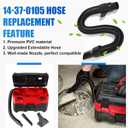 14-37-0105 Vacuum Hose Compatible with Milwaukee M18 Vacuum 0780-20 0880-20 0970-20, for Milwaukee 18v/28v Wet/Dry Vacuum Hose Replacement Assembly, Only fit Inside Hose Storage Vacuum, Black