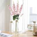 8PCS Faux Pink Delphinium 33.5'' Long Stem Artificial Delphinium Flowers Fake Larkspur Flowers for Home Wedding Garden Table Centerpieces Decor(Gradient Pink)