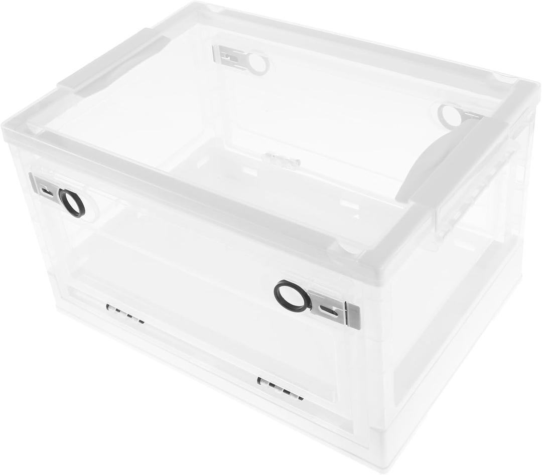 Plastic Storage Bins with Lids Enduring Sturdy Storage Container Collapsible Stackable Storage Bins with Four Removable Wheels Easy to Assemble Storage Container for Organizing Storage 3 Pcs