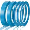Xuniea 5 Rolls of Vinyl Tape Masking Tape Automotive Car Auto Paint for Curves, High Temperature Vinyl Low Tack(1/16 Inch, 1/8 Inch, 1/4 Inch, 1/2 Inch, 3/4 Inch, Blue)
