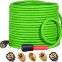 YAMATIC Super Flexible Pressure Washer Hose 50FT for Power Washer Replacement, Kink Resistant Extension With Leak-Free M22 Female & 3/8" Quick Connect Adapters, 1/4" 3200 PSI, Green