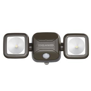 Beams MB3000 High Performance 500 Lumen Wireless Battery Powered Motion Sensing LED Dual Head Security Spotlight, Brown, 1-Pack