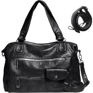 REFRASE LIFE Purses and Handbags for Women PU Leather Hobo Tote Bag with Multiple Pockets Crossbody Handbag Adjustable Strap