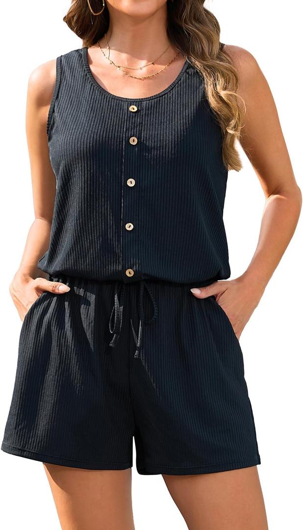 Tempt Me Women Romper Swimsuit - One Piece Bathing Suit with Shorts Modest Boyleg Swim with Pockets 2025 (Black), 22W