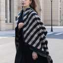 Wander Agio Diagonal Checkered Scarf Winter Shawl Thick Cashmere-Like Soft Wrap Warm Scarves Womens Plaid Shawls