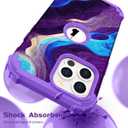 Hocase Heavy Duty Case for iPhone 13 Pro 6.1"", Blue Purple Marble | Shockproof Protection Soft Silicone Rubber+Hard Plastic Bumpers Hybrid Protective Case for Women & Girls