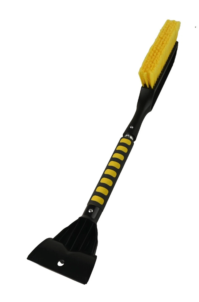 Car Ice Scraper with 12.6 Inch Large Brush Head, Snow Brush and Ice Scraper for SUV Windshield Window, Extendable Snow Scraper for Truck Automobile Vehicle - Yellow