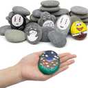 Markdang 40 Pcs Large Rocks for Painting 25pcs 2-3 & 15pcs 3-4 River Rocks for Painting Natural Flat & Smooth Rocks for Painting for Kids & Adult Craft Gift