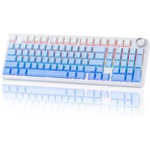 EPOMAKER X Aula F99 PRO Wireless Gaming Keyboard with 8000mAh Battery, Hot Swappable Creamy Keyboard, 2.4GHz/Type-C/BT5.0, NKRO, RGB Backlit for Win/Mac/Gaming (Blue Gradient)