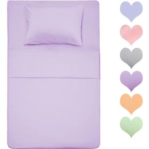Best Season 400 Thread Count Cotton Twin Size Sheet Set (Lavander Color) 3 Piece Sheets Set, Soft Cotton Bed Sheets Sets with Deep Pocket fit Up to 16 inch