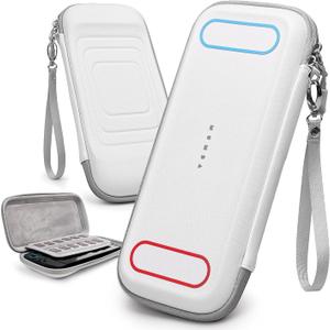 Mumba Slim Carrying Case for Nintendo Switch 2 2025, Hard Shell Protective Carry Bag with 12 Game Cart Slot, Light weight and Portable Travel Case with Dual Zipper and Wrist Strap (White)