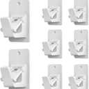Universal Curtain Rod Holders, No Drill Curtain Rod Brackets, Self Adhesive Curtain Rod Brackets Up to 30 LB, Nail Free Curtain Rod Hooks for Bathroom, Bedroom, Livingroom, Kitchen (8PC, White)