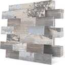 DEWOO 20-Sheet Peel and Stick Rustic Backsplash Wall Tile Self Adhesive for Kitchen Farmhouse Faux Wood Look (13.5" x 11.4")