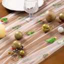 Socomi 3pcs Christmas Table Runner Tulle Gauze Cheesecloth Embroidery Sheer Table Runners for Winter Wedding Party Baby Shower Birthday Holiday Picnic Home Decor (10ft x 3pcs, Xmas Tree)