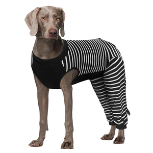 Dog Recovery Suit, Anti Licking Dogs Rear Leg Sleeve, Abdominal Dog Surgical Suit with Pants Cover Protect Wounds, Dogs Elbow Protector Soft Pet Surgery Onesie Cone Alternative, Black 3XL