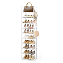 WEXCISE Metal Rack Organizer 10 Tiers Tall for 2024 Pairs  Narrow Shoe Racks for Closets Entryway  Vertical Boots Organizer Storage  Sturdy White Shelf Cabinet