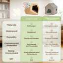 DIY Cardboard Cat House with 10 Markers, Creative Cat Scratcher House Play Cave for Indoor Cats and Kittens, Washable Kraft Paper Cat Scratching House for Family Bonding and Pet Relaxation