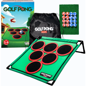 Golf Pong Game Set, Jumbo Backyard Lawn Game, Portable Indoor-Outdoor Chipping Golf Gift for Men, Women & Family