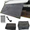 labwork 8FT x 16FT 3in Rv Awning Sun Screen Rv Front Awning Complete Kit UV Blocking Grid Improves Shadow Protection Privacy Peplacement for Rv Travel Outdoor Camping Black
