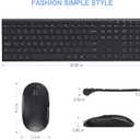 Wireless Keyboard and Mouse, Vssoplor 2.4GHz Rechargeable Compact Quiet Full-Size Keyboard and Mouse Combo with Nano USB Receiver for Windows, Laptop, PC, Notebook-Black