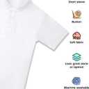 Soneven Youth Boys' Golf Shirt Performance Polo Kids Henley Button Down Athletic School Uniform Summer Short Sleeve Tops Tees (White, S)