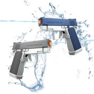 2 Pack Water Gun Squirt Guns for Kids - Mini Water Blaster Soaker 100cc Capacity Water Pistol Toys, Ideal Summer Gifts for Swimming Pool Beach Outdoor Water Toys for Boys Girls (Blue Gray)