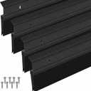 Hushee 4 Pack 36 Inches Metal Door Sweep Double Rubber Aluminum,Black