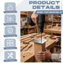Shimeyao 4 Sets Newel Post Fastener, Each Newel Post Mounting Kit Includes 1 Steel Plate and 13 Long Screws, Hidden Designed for Installing 3-3.5 Inch Wooden Stair Posts