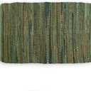 DII Chindi Home Collection Handwoven Multicolor Area Rag Run, 20x31.5, Olive Green