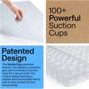GORILLA GRIP Patented Square Shower Stall Mat, Small Bathtub Floor Mats for Stand Up Showers with Suction Cups and Drainage Holes, Machine Wash, Soft on Feet, Bathroom Accessories 21x21 Inch, Clear