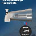All Metal Bathtub Spout with Diverter, 5.3 Inch Tub Spout, Fits 1/2" Copper Slip-On and 1/2" or 3/4" IPS Threaded Pipes, Easy Lift to Switch, Leak-Free, Easy DIY Installation, Brushed Gold