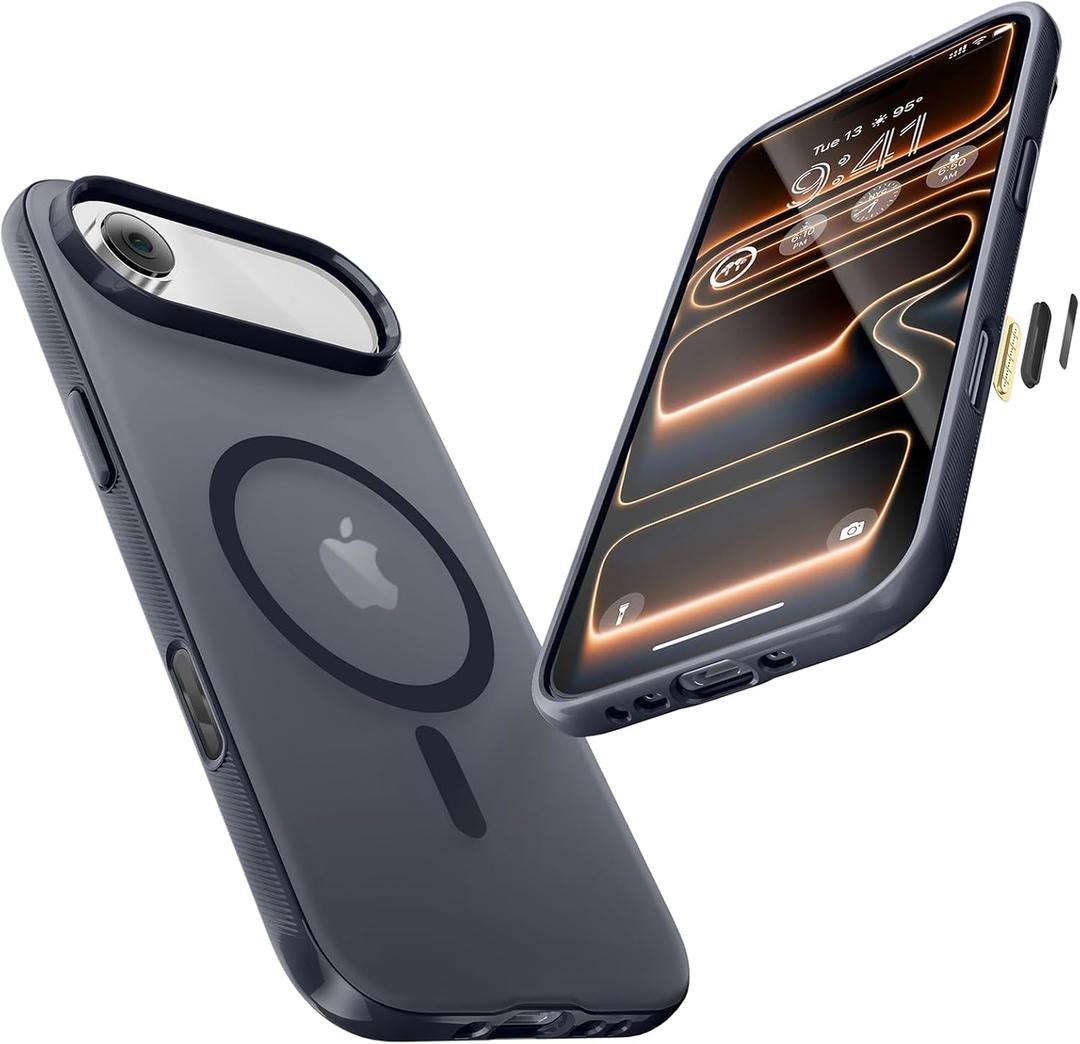 Maledan for iPhone Air Case - Compatible with Magsafe Magnetic Anti Slip Phone Case for Apple iPhone Air 6.5" 2025, Camera Control Slim Thin Protective 17 Air Case Accessories, Translucent Matte Black